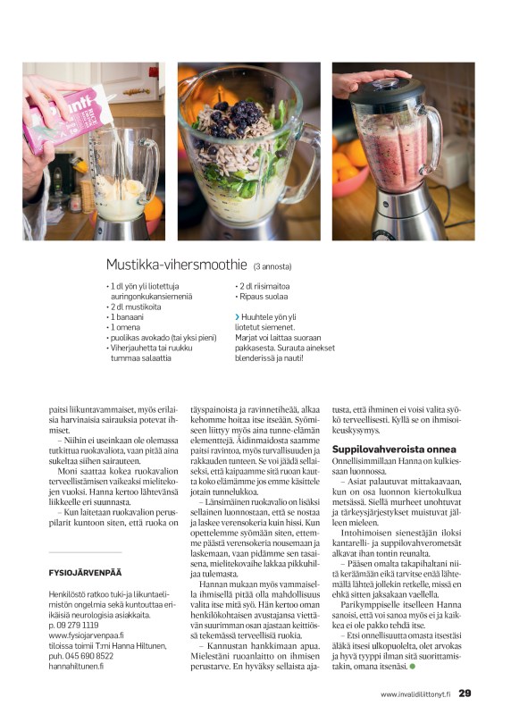 Mustikka vihersmoothien ohje